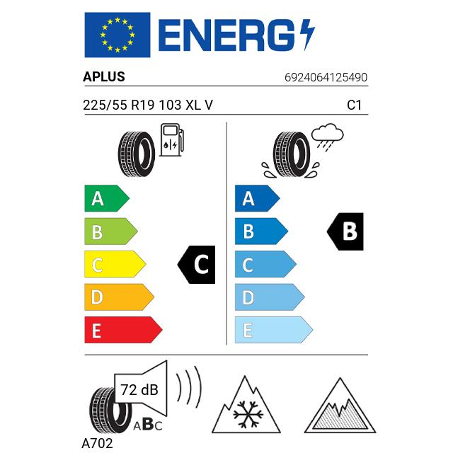 Eticheta Energetica Anvelope  225 55 R19 Aplus A702 