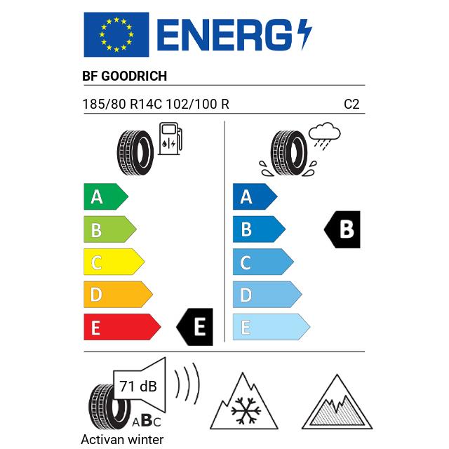 Eticheta Energetica Anvelope  185 80 R14C Bf Goodrich Activan Winter 
