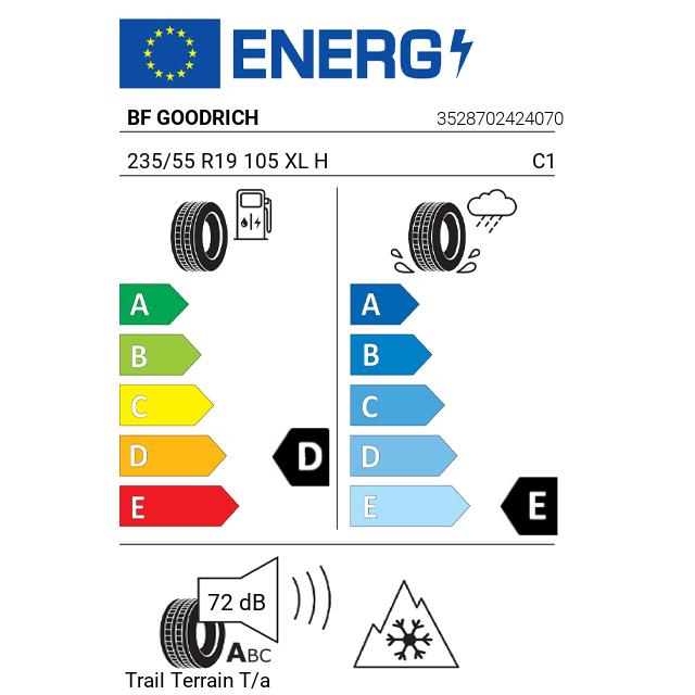 Eticheta Energetica Anvelope  235 55 R19 Bf Goodrich Trail Terrain T/a 