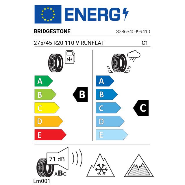 Eticheta Energetica Anvelope  275 45 R20 Bridgestone Lm001 