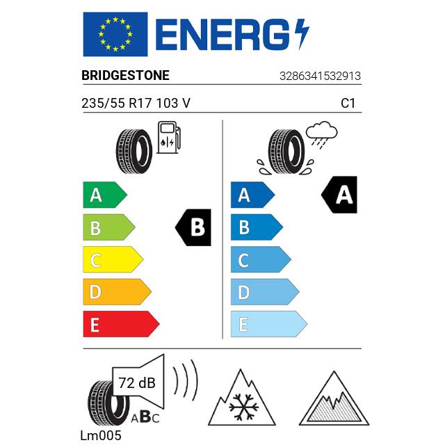 Eticheta Energetica Anvelope  235 55 R17 Bridgestone Lm005 