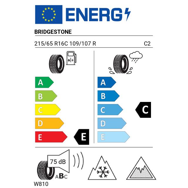 Eticheta Energetica Anvelope  215 65 R16C Bridgestone W810 