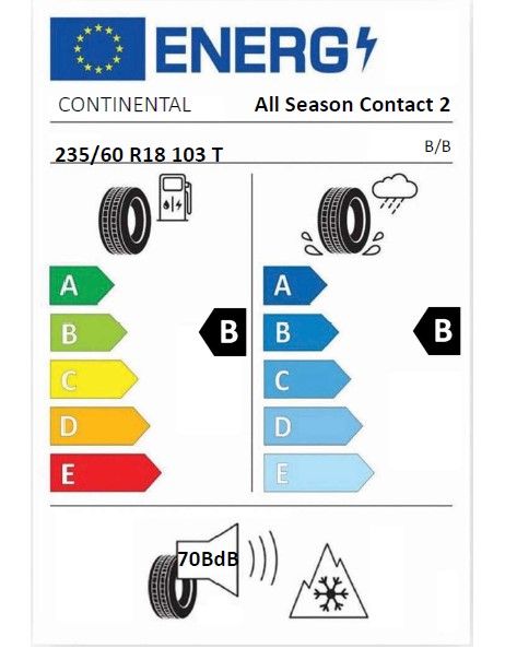 Eticheta Energetica Anvelope  235 60 R18 Continental  Contact 2 