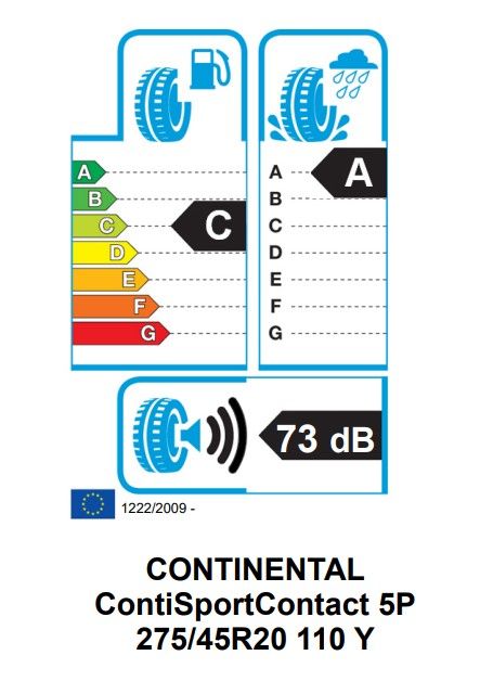 Eticheta Energetica Anvelope  275 45 R20 Continental Contisportcontact 5p 