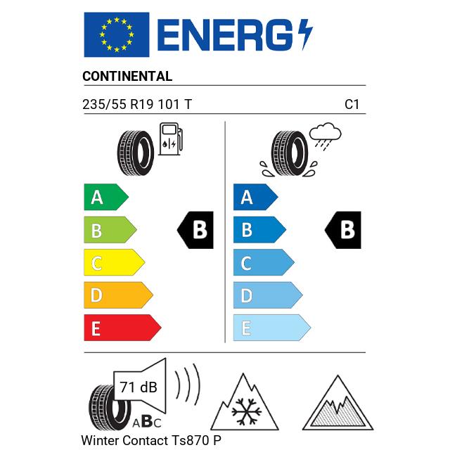 Eticheta Energetica Anvelope  235 55 R19 Continental Winter Contact Ts870 P 