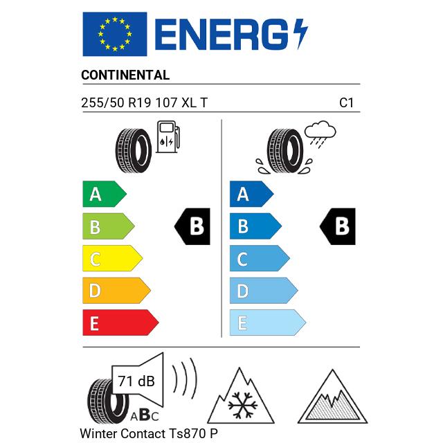 Eticheta Energetica Anvelope  255 50 R19 Continental Winter Contact Ts870 P 