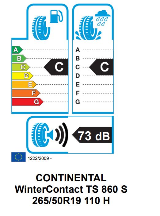 Eticheta Energetica Anvelope  265 50 R19 Continental Wintercontact Ts 860 S 