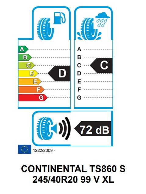 Eticheta Energetica Anvelope  245 40 R20 Continental Wintercontact Ts 860 S 