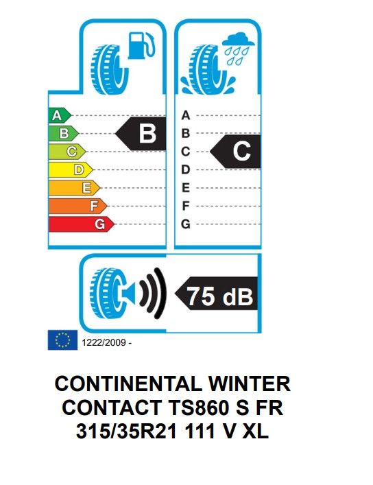 Eticheta Energetica Anvelope  315 35 R21 Continental Wintercontact Ts 860 S 