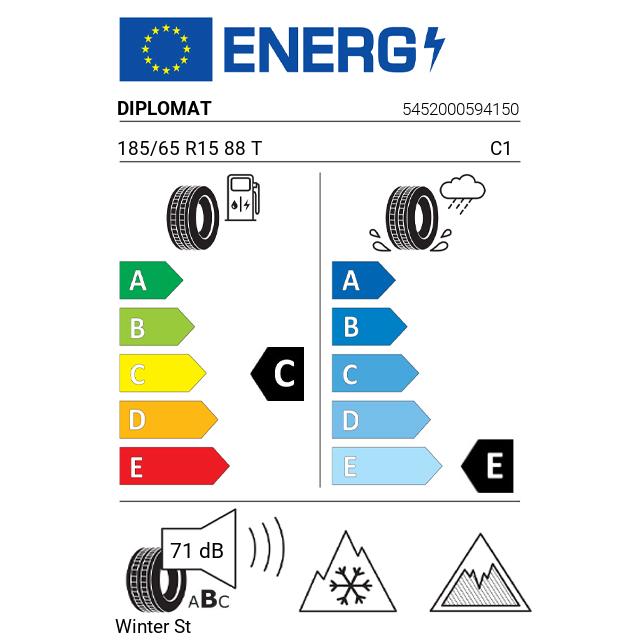 Eticheta Energetica Anvelope  185 65 R15 Diplomat Winter St 