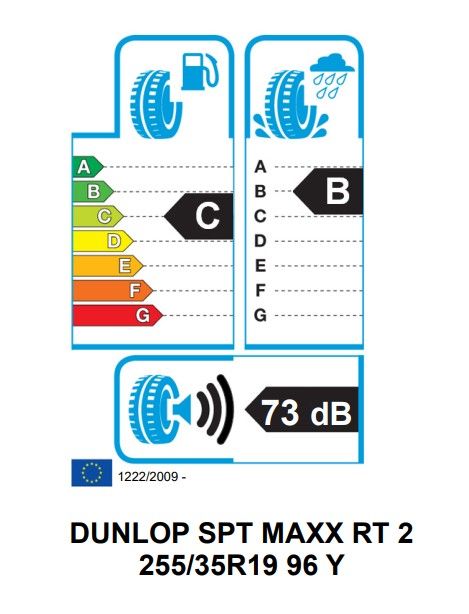 Eticheta Energetica Anvelope  255 35 R19 Dunlop Sp Sport Maxx Rt 2 
