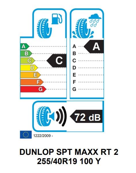 Eticheta Energetica Anvelope  255 40 R19 Dunlop Sp Sport Maxx Rt 2 