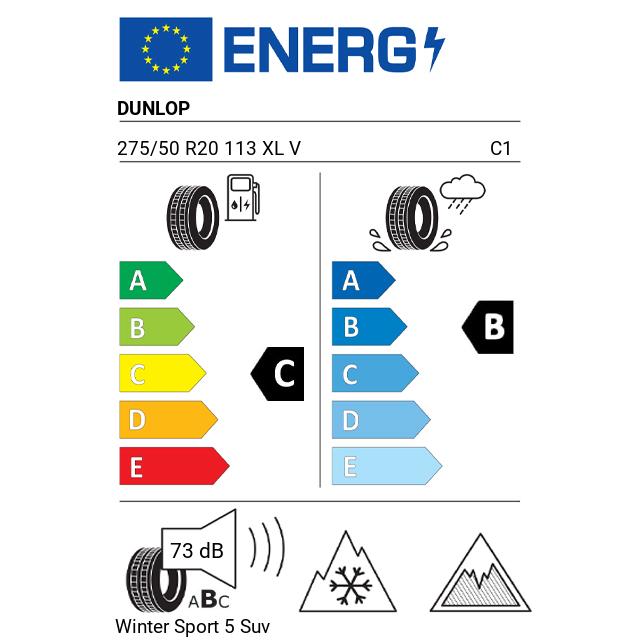 Eticheta Energetica Anvelope  275 50 R20 Dunlop Winter Sport 5 Suv 