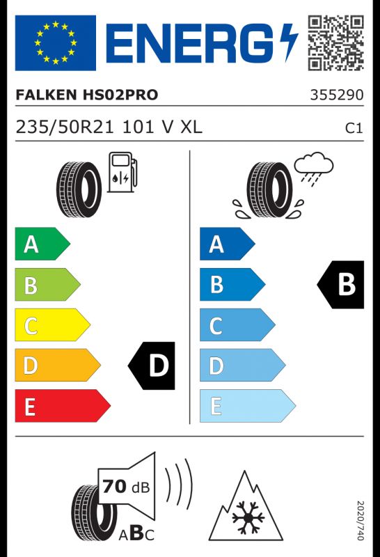 Eticheta Energetica Anvelope  235 50 R21 Falken Eurowinter Hs02 Pro 