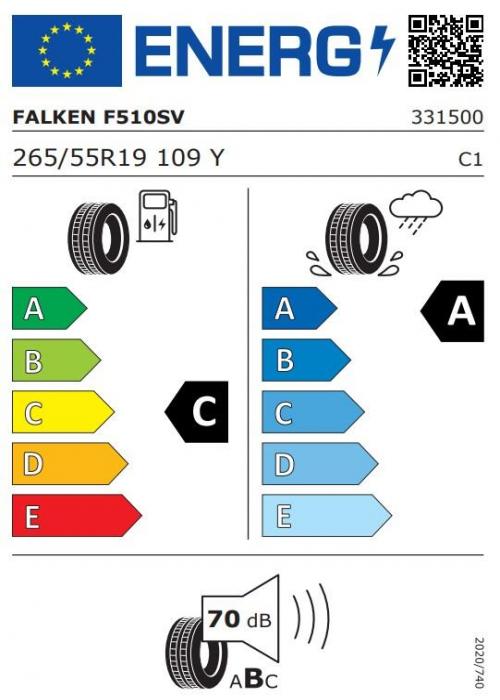 Eticheta Energetica Anvelope  265 55 R19 Falken Fk510 Suv 
