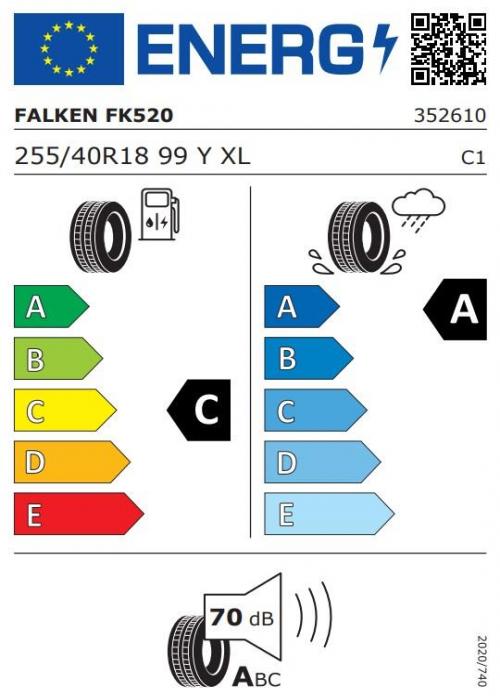 Eticheta Energetica Anvelope  255 40 R18 Falken Fk520 