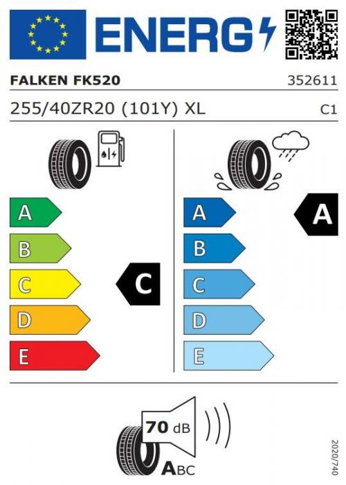 Eticheta Energetica Anvelope  255 40 R20 Falken Fk520 