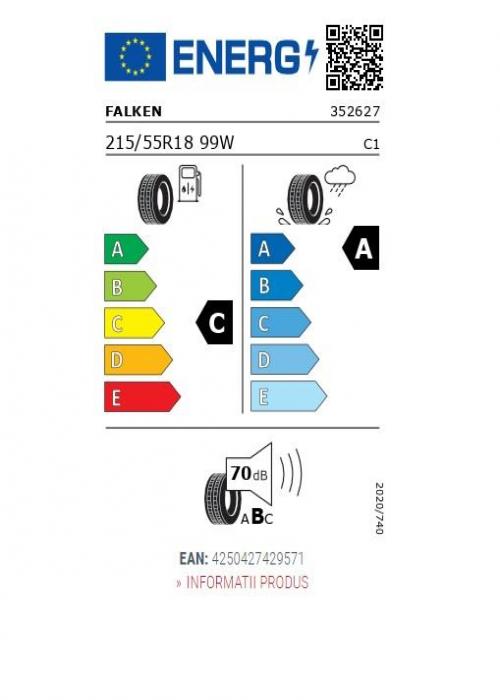 Eticheta Energetica Anvelope  215 55 R18 Falken Fk520 