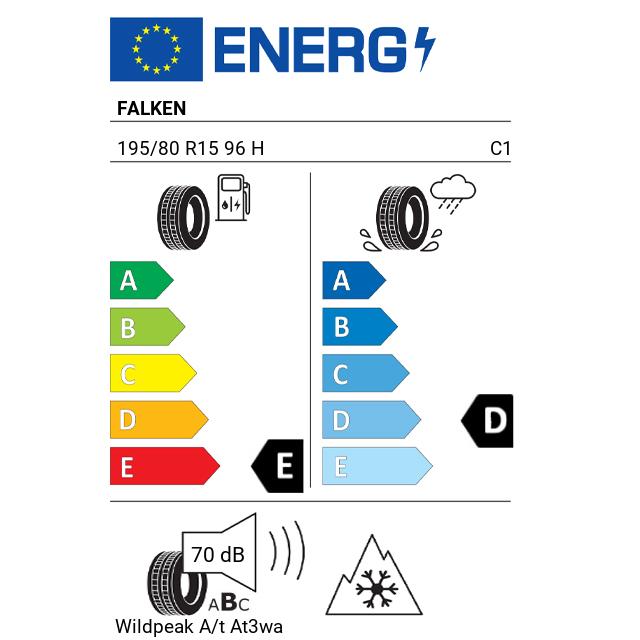 Eticheta Energetica Anvelope  195 80 R15 Falken Wildpeak A/t At3wa 