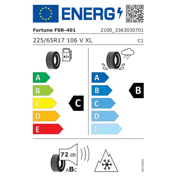 Eticheta Energetica Anvelope  225 65 R17 Fortune Fsr401 