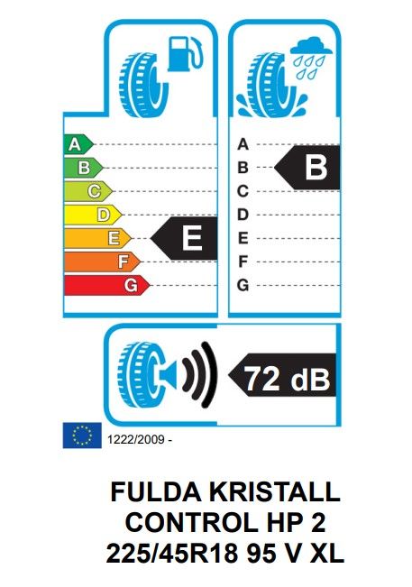 Eticheta Energetica Anvelope  225 45 R18 Fulda Kristal Control Hp 2 