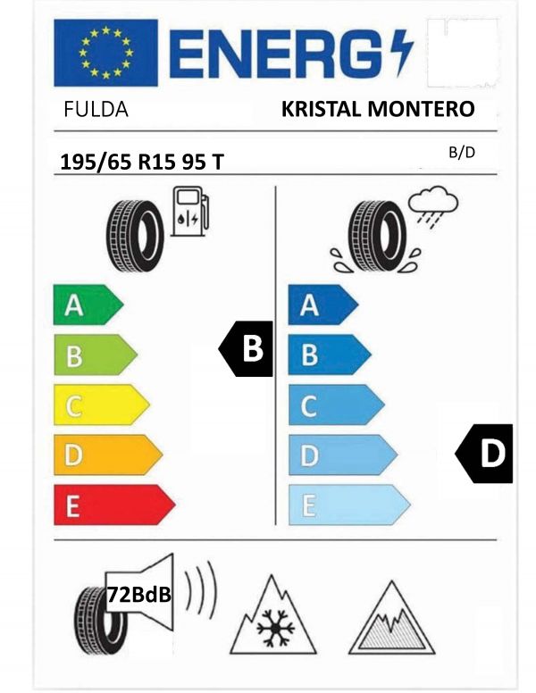 Eticheta Energetica Anvelope  195 65 R15 Fulda Kristal Montero 3 