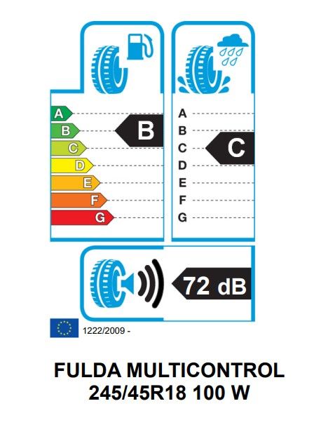 Eticheta Energetica Anvelope  245 45 R18 Fulda Multicontrol 