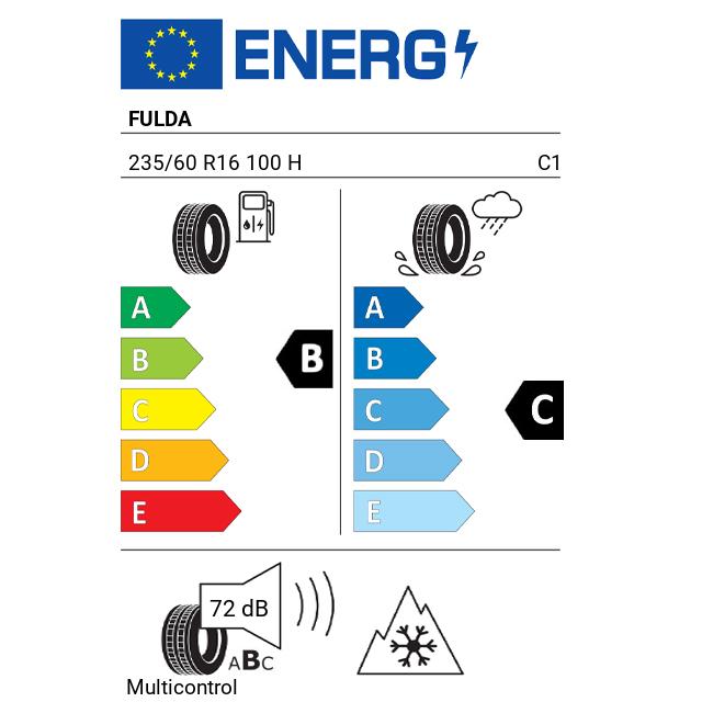 Eticheta Energetica Anvelope  235 60 R16 Fulda Multicontrol 