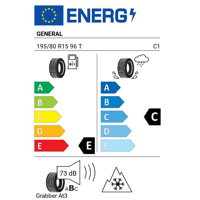 Eticheta Energetica Anvelope  195 80 R15 General Grabber At3 