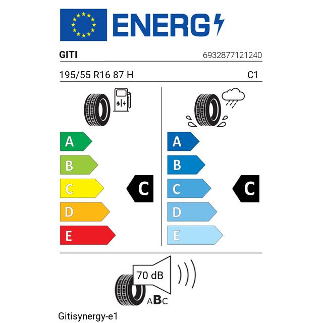 Eticheta Energetica Anvelope  195 55 R16 Giti Gitisynergy-e1 