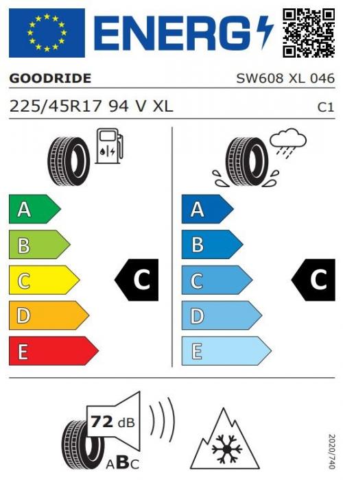 Eticheta Energetica Anvelope  225 45 R17 Goodride Sw-608 