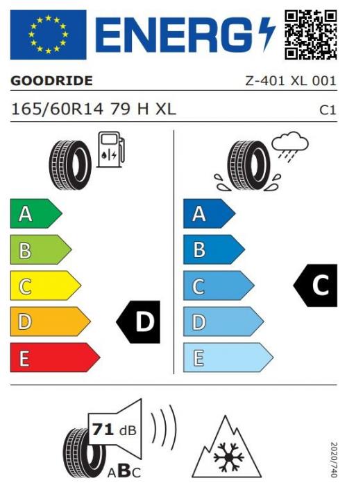 Eticheta Energetica Anvelope  165 60 R14 Goodride Z401 