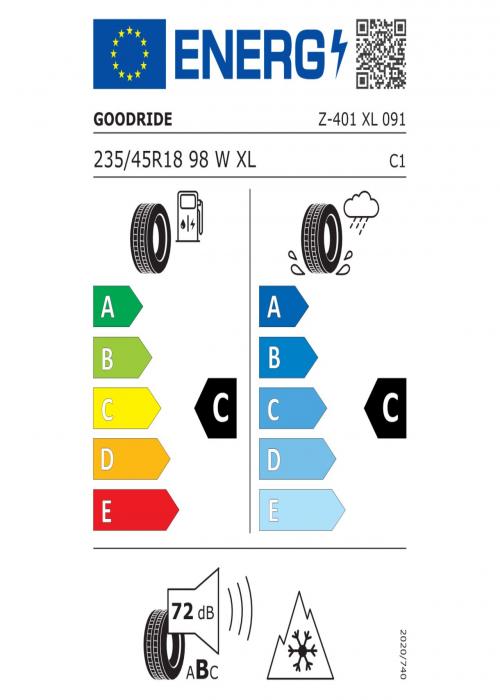 Eticheta Energetica Anvelope  235 45 R18 Goodride Z401 