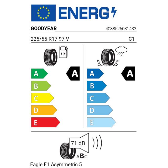 Eticheta Energetica Anvelope  225 55 R17 Goodyear Eagle F1 Asymmetric 5 