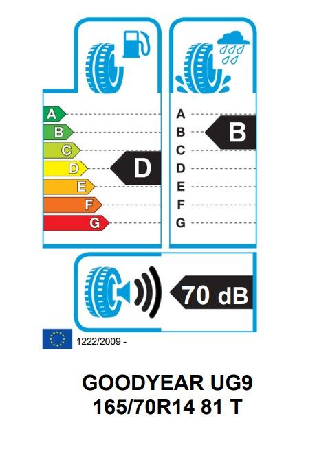 Eticheta Energetica Anvelope  165 70 R14 Goodyear Ultragrip 9+ 