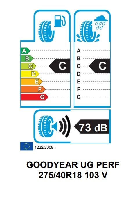 Eticheta Energetica Anvelope  275 40 R18 Goodyear Ultragrip Performance + 