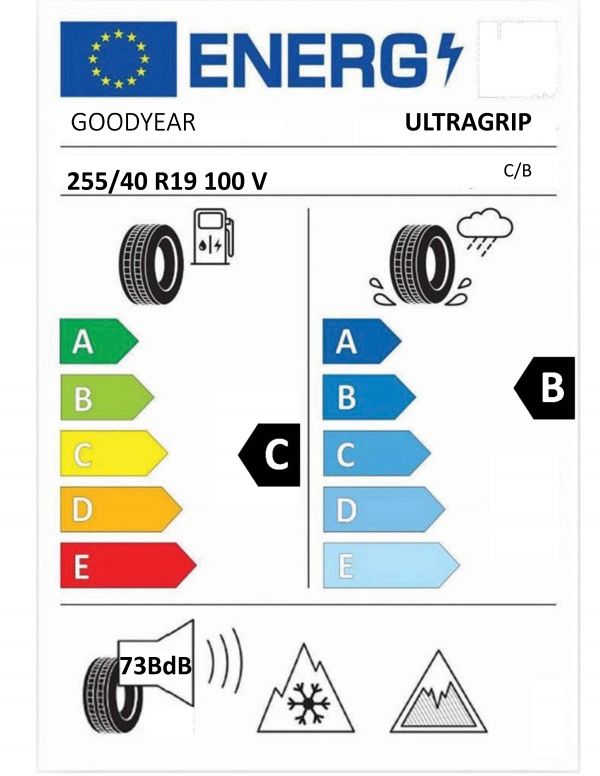 Eticheta Energetica Anvelope  255 40 R19 Goodyear Ultragrip Performance + 