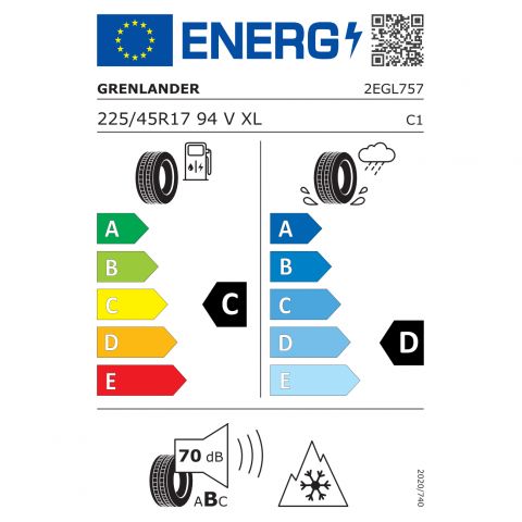 Eticheta Energetica Anvelope  225 45 R17 Grenlander Icehawke 