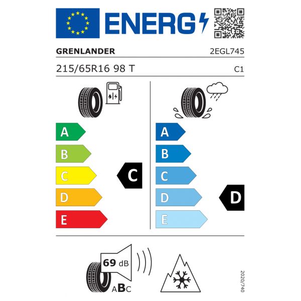 Eticheta Energetica Anvelope  215 65 R16 Grenlander Icehawke 