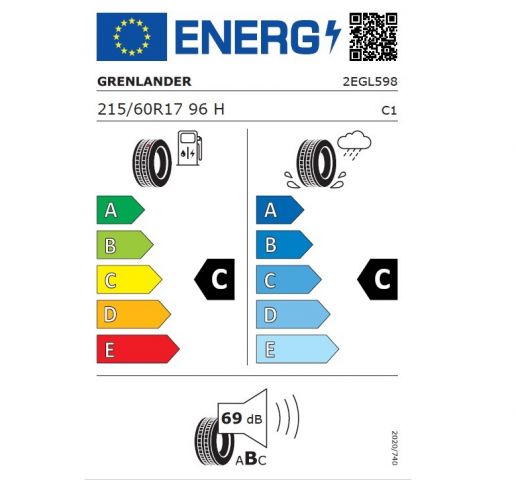 Eticheta Energetica Anvelope  215 60 R17 Grenlander Maho 79 