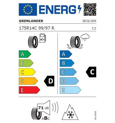 Eticheta Energetica Anvelope  175 80 R14C Grenlander Winter Gl989 