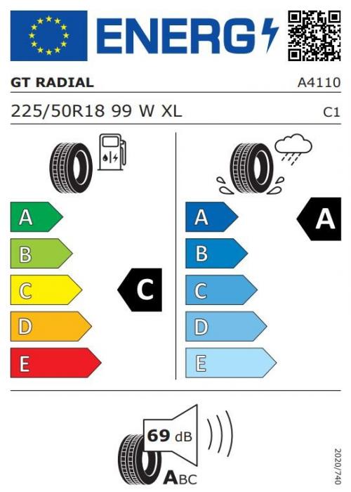 Eticheta Energetica Anvelope  225 50 R18 Gt Radial Fe2 Suv 