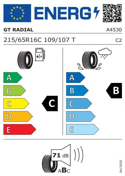 Eticheta Energetica Anvelope  215 65 R16C Gt Radial Maxmiler Pro 