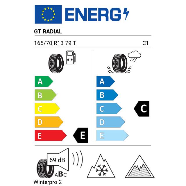 Eticheta Energetica Anvelope  165 70 R13 Gt Radial Winterpro 2 