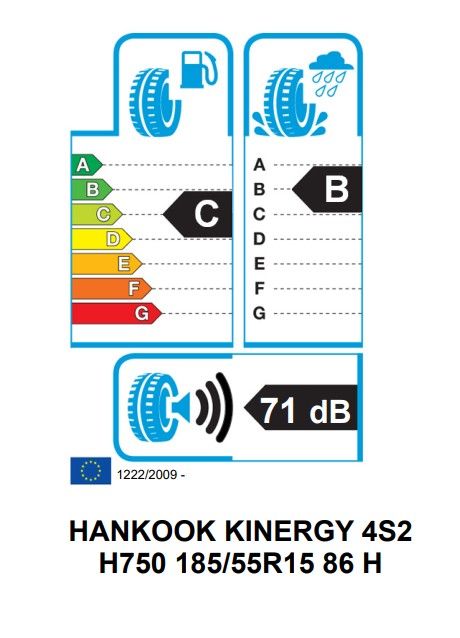 Eticheta Energetica Anvelope  185 55 R15 Hankook Kinergy 4s 2 H750 