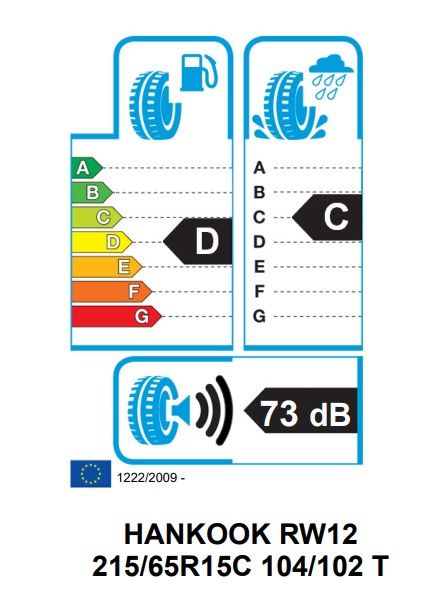 Eticheta Energetica Anvelope  215 65 R15C Hankook Winter I*cept Rw12 