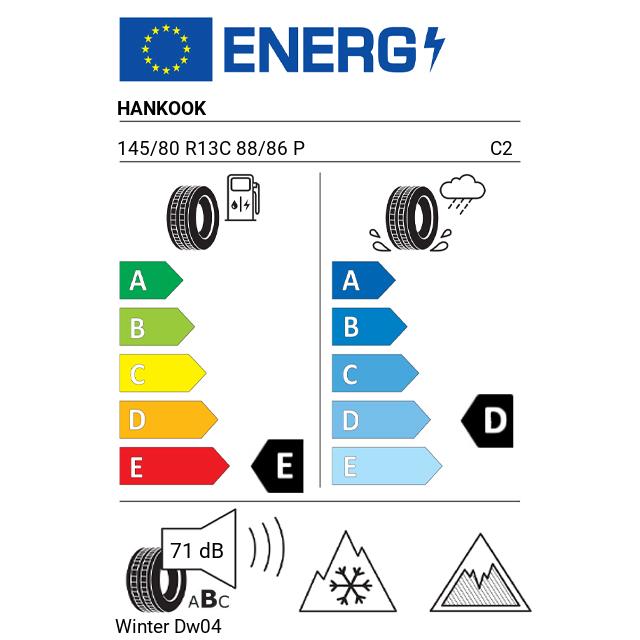 Eticheta Energetica Anvelope  145 80 R13C Hankook Winter Dw04 