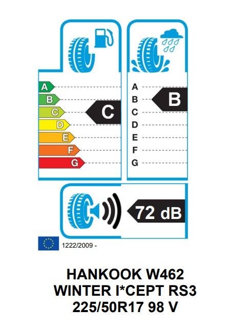 Eticheta Energetica Anvelope  225 50 R17 Hankook Winter I*cept Rs 3 W462 