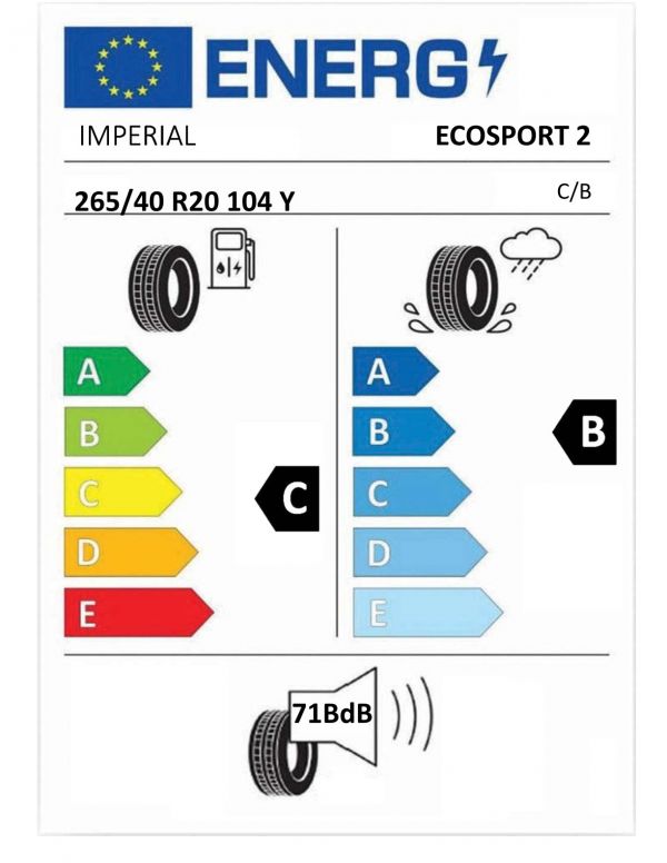 Eticheta Energetica Anvelope  265 40 R20 Imperial Ecosport 2 