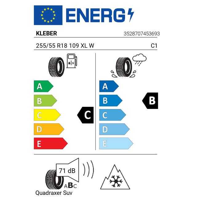 Eticheta Energetica Anvelope  255 55 R18 Kleber Quadraxer Suv 